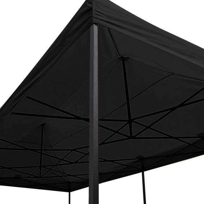Gazebo pieghevole - Tourtecs 3x6m - Nero - Impermeabile - Resistente ai raggi UV - Struttura in acciaio zincato