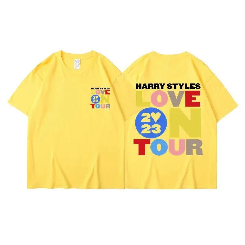 Harry Styles Love On Tour Mens 100 Cotton Summer Short Sleeve TShirt Y2K Hip Hop Street Casual Fashion Top Tshirts