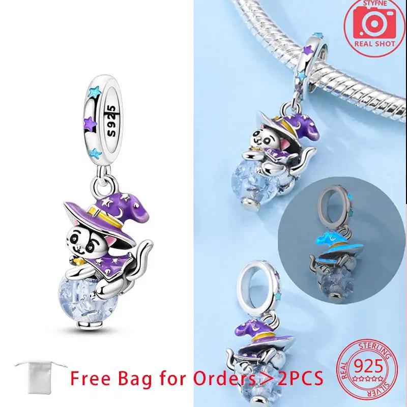 Berloques Originais Cobre Gato Mágico Contas de Lua Servem Pulseiras Berloques Contas Fabricação de Joias Joias Finas Presente DIY
