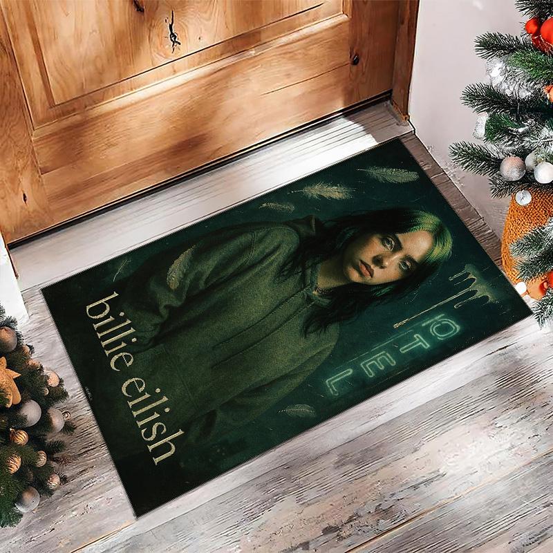 Soft Crystal Velvet Floor Rug,Billie Eilish Anti Slip Decorative Carpet, Plush Area Mat For Indoor Home Decoration