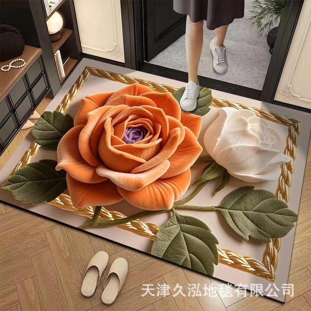 3D Blumen Teppich Eingangstür Bodenmatte Schlafzimmer Badezimmer Rutschfeste Fußmatte