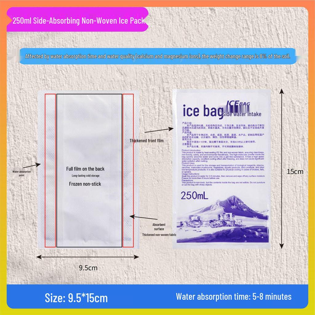 Portable Self-Priming Ice Pack: Disposable No-Water-Injection Cold Compress for Physical Cooling & Food Preservation