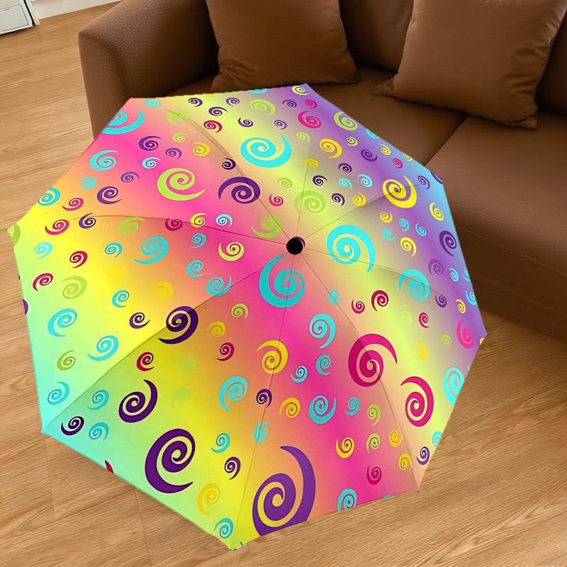 1PC Spiral Patterns Umbrella-8-Rib Reinforced Portable Folding Travel Suitable for All Seasons Outdoor Daily Use Is an Ideal Choice -F357