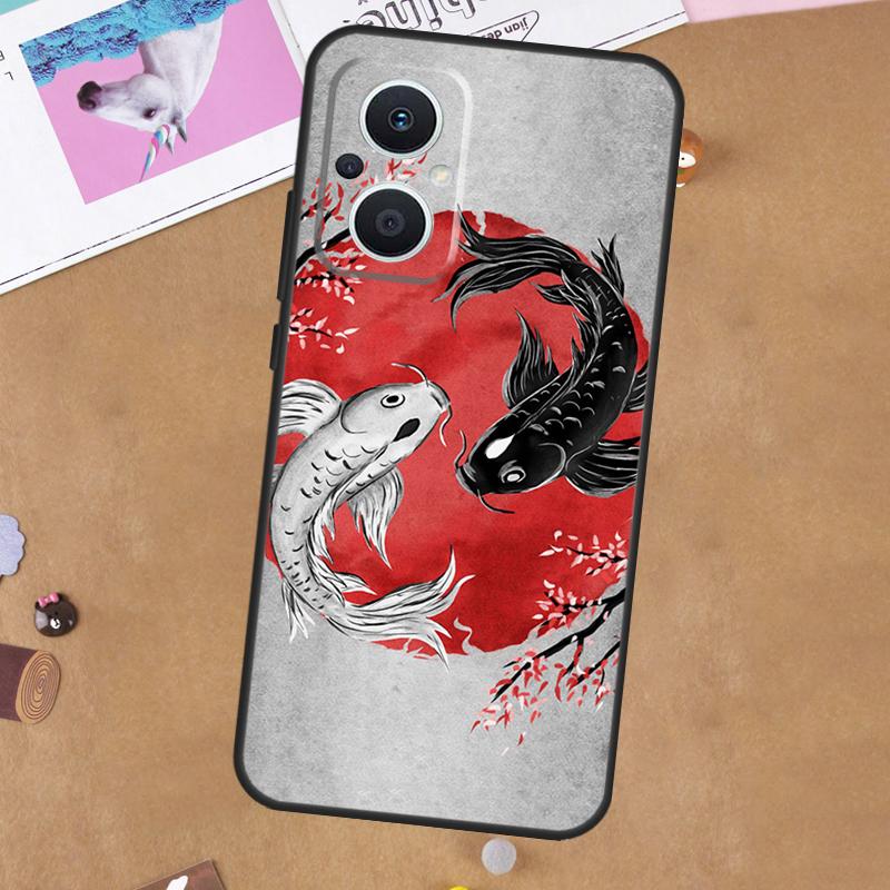 Koi Fish Yin Yang Case For OPPO Reno 4Z 5Z 8T 10 11 Pro 11F 5 6 7 8 Lite OPPO Find X5 X6 Pro X2 X3 Neo Cover