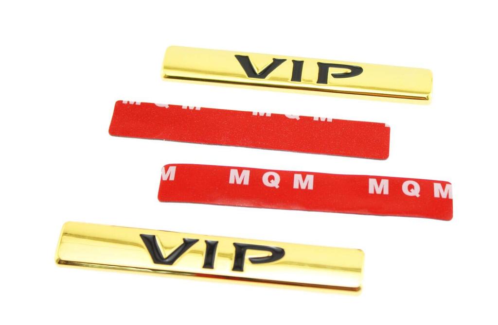 Olive-G Set of 2 VIP Car Metal Chrome Plated Emblem Dress Up Stickers Tunes