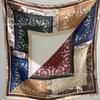 Korean Women's 70cm Silk Satin Square Scarf - Printed Spring/Summer Sun Protection Shawl