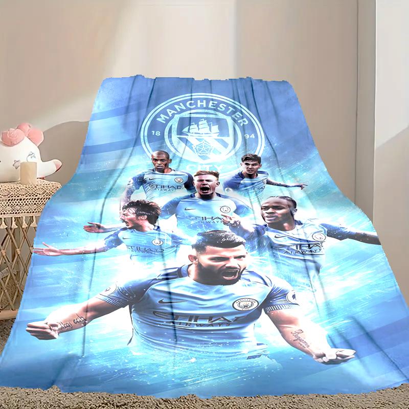 Manchester United Manchester City Blanket Lightweight Print Throw Blanket For Couch, Bed, Car, A Heartfelt Gift for Your Family and Friends