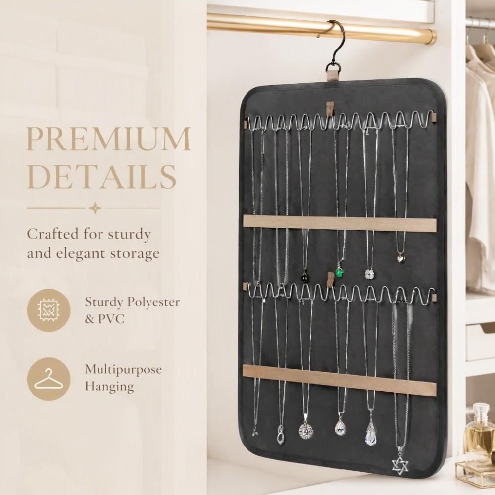 Double Sided Hanging Jewelry Organizer Wall Mount Necklace Bracelet Organizer  Bedroom Organizer