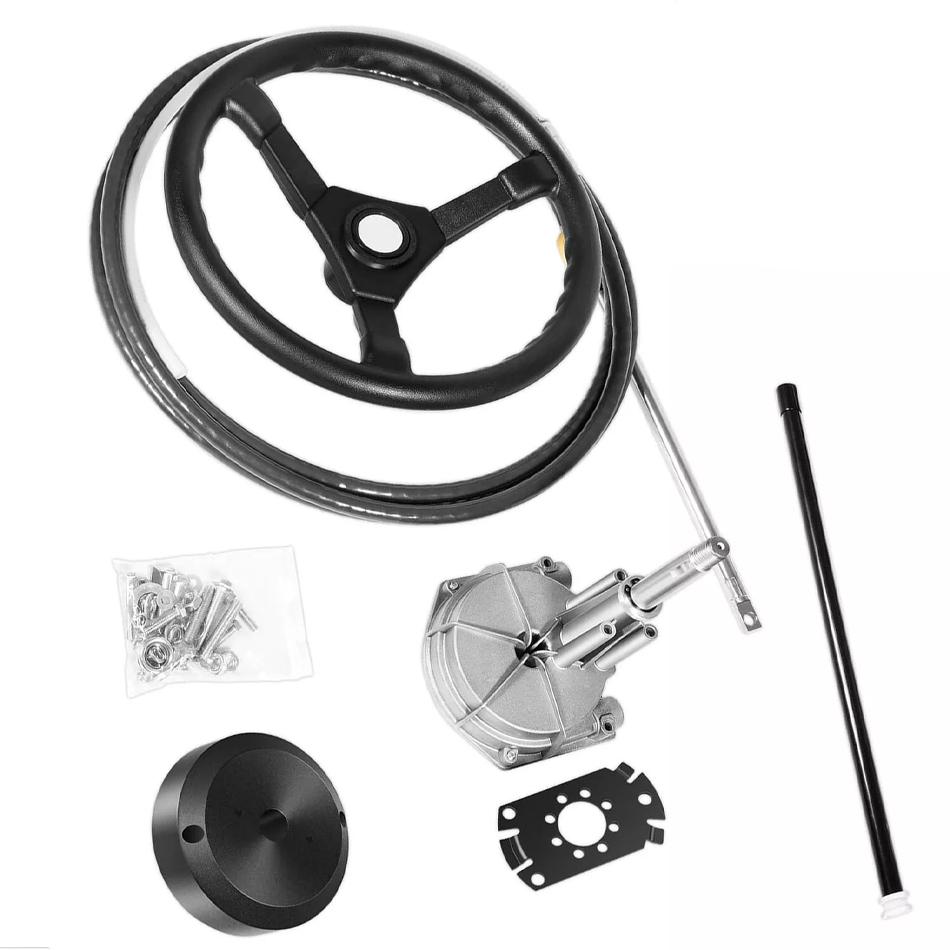 MX Marine Outboard Rotary Steering System Kit Fits for Mechanical/Manual Steering of Yachts, Fishing Boats