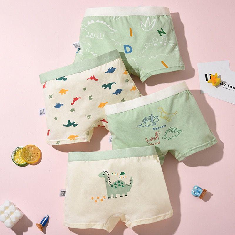 

4 шт. детские боксеры-брифы А-типа из чистого хлопка, мультяшный дизайн, возраст 1-12 лет M