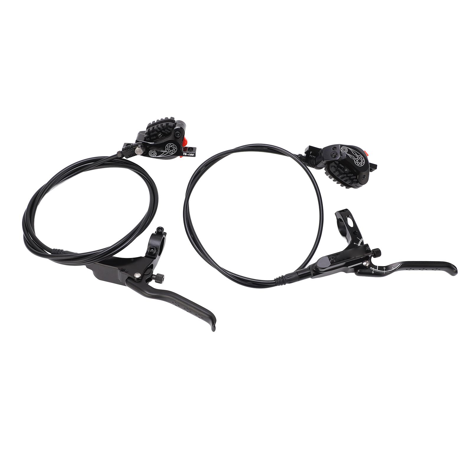 Hydraulic Disc Brake Set Aluminum Alloy 4 Piston Front and Rear Bilateral Hydraulic Brake for Mountain Bike Black чёрный