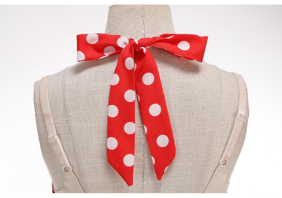 Retro Hepburn Style Polka Dot Wide Hem Dress