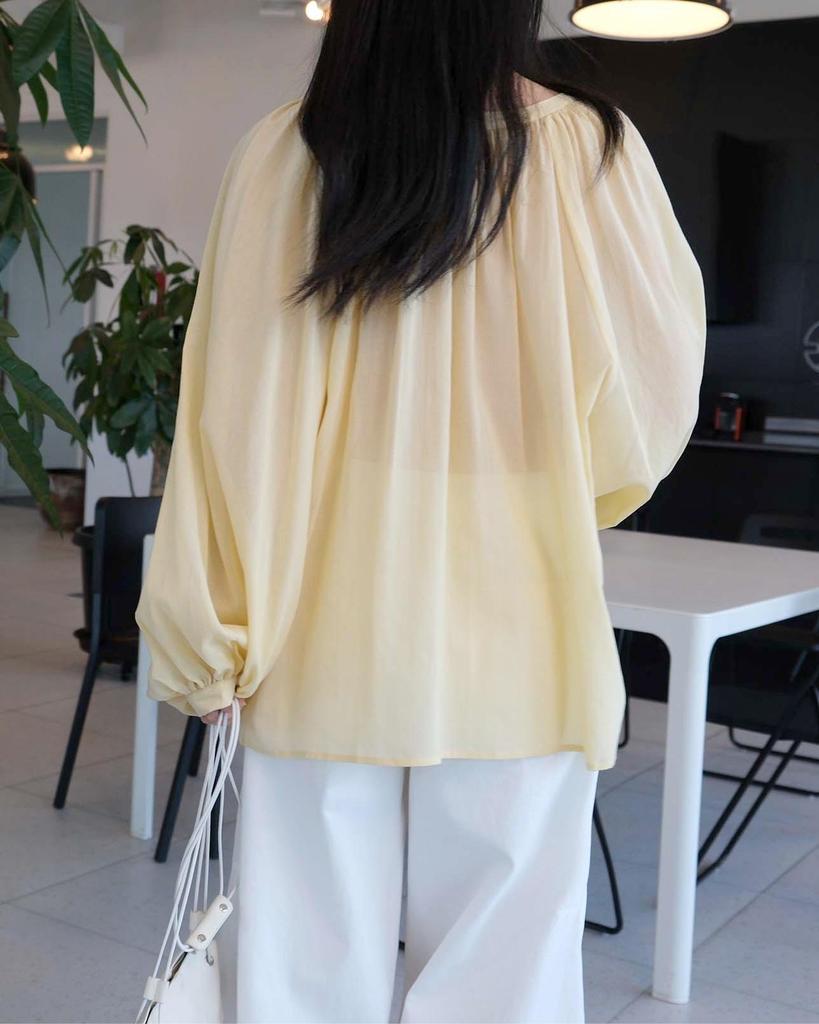 Louvre Summer French Romantic Lantern Sleeve Baby Doll Top for Women