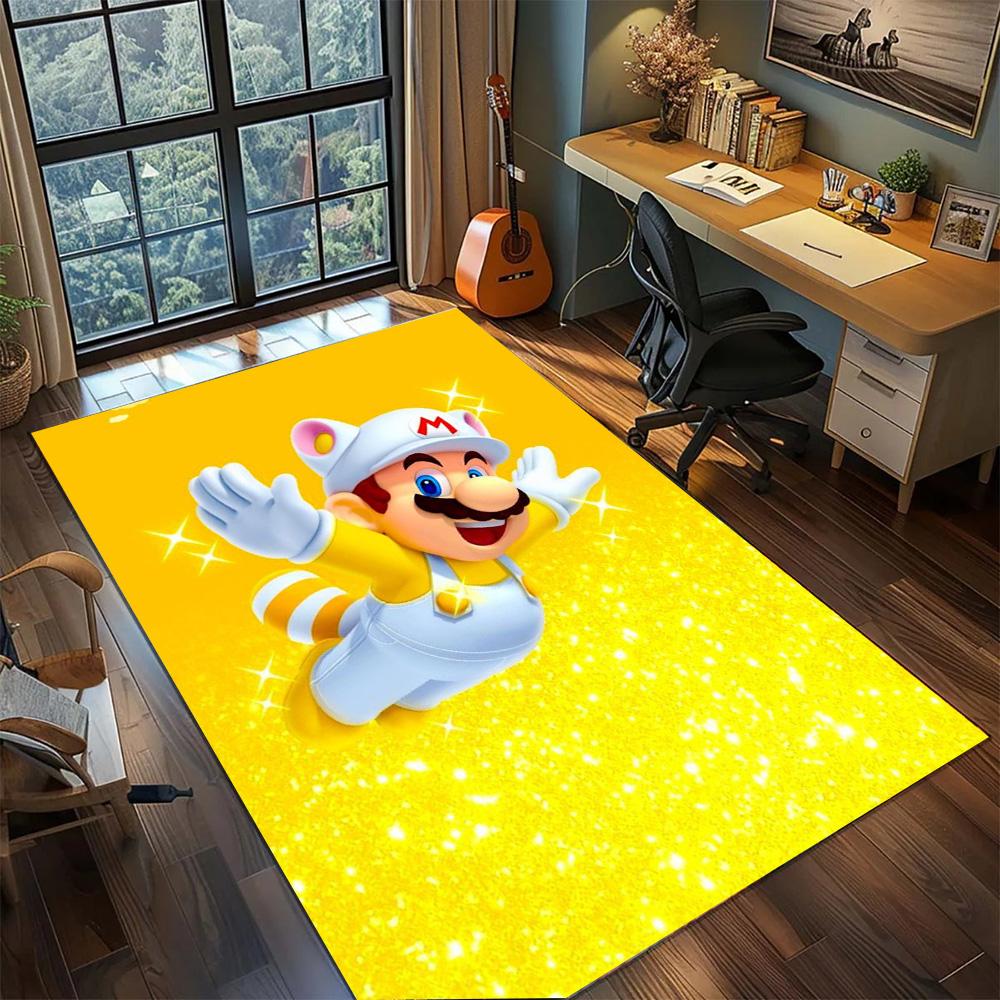 Mario Floor Mat Stylish Bedroom, Non Slip Washable Large Area Rug Carpet Gamer Room Home Decor.-TING 60x90cm
