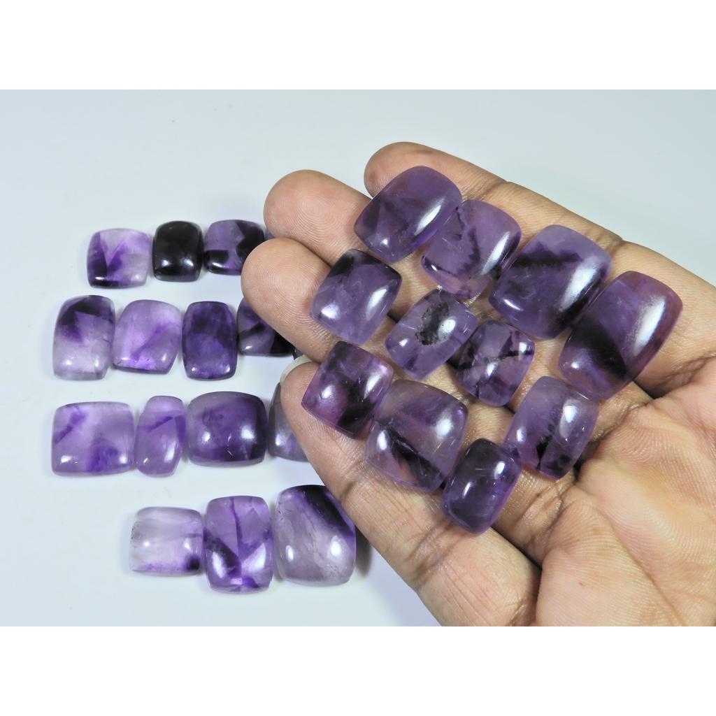 345Cts.Ametista Natural Ágata Renda Octogonal Cabochão Gema Solta Lote 28 Peças C-808