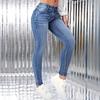 2025TEMU Europeu e Americano transfronteiriço comércio exterior novo spot elástico justo jeans perna pequena nove pontos calças moda feminina versátil