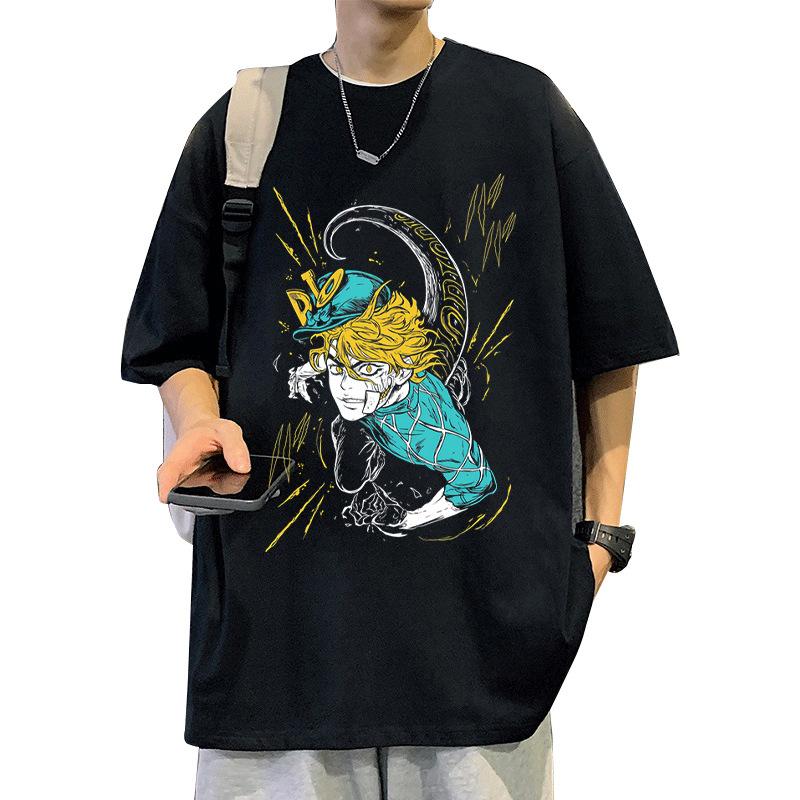Vinegar Double Jojos Bizarre Adventure Anime Trend Tshirt Cotton Graphic Tee Unisex Unisex Summer Streetwear
