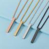 Engraved Stainless Steel Cubic Pillar Necklace – Festival Gift with Laser Color Printing
