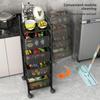 Multi-layer Kitchen Shelves Large Capacity Rotatable Shelf Durable Storage Trolley  Living Room