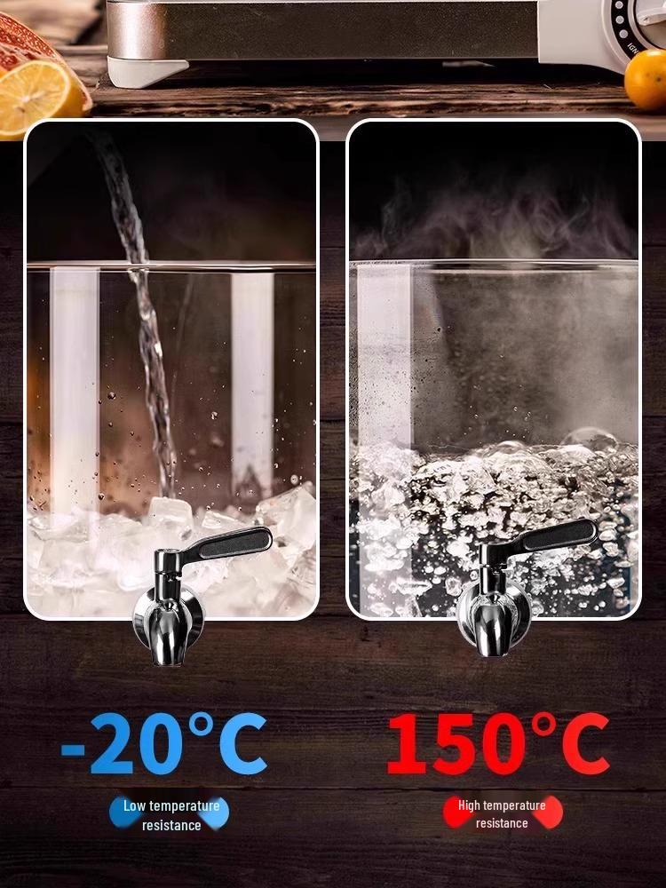 Glass Beverage Dispenser: High-Temperature Resistant Lemonade, Tea, and Juice Container