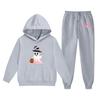Kids Halloween Hoodie and Pants Set Ghost Print Hooded Sweatshirt and Matching Bottoms Comfortable Casual Outfit for Boys and Girls