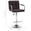 Bar Stool Set 2 Pieces Brown Faux Leather