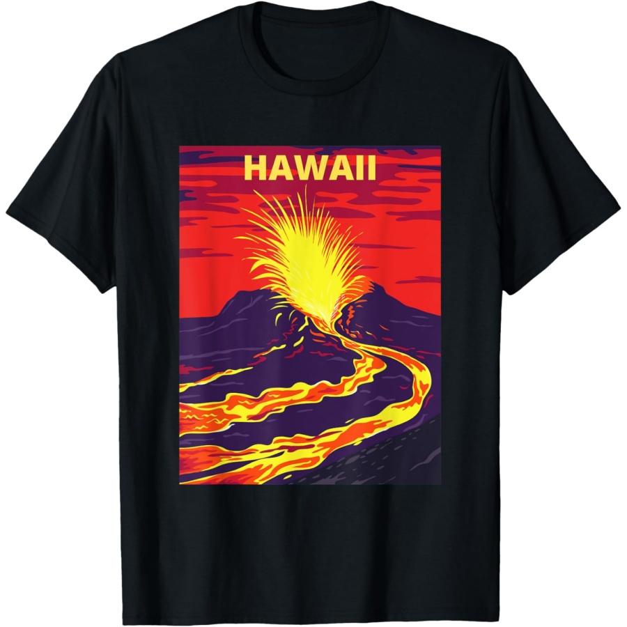 Hawaii Volcano Erupting and Lava Flow T-Shirt S