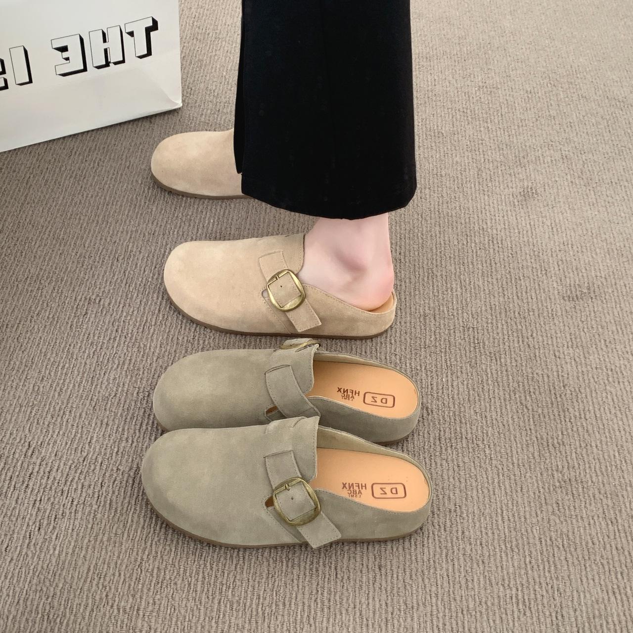 Женские ретро-тапочки Birkenstock с закрытым носком на плоской подошве 2025 года мягкая подошва для ношения на открытом воздухе веснойосенью 39 2379₽