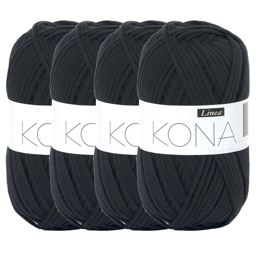 KONA Fluffy Crochet Thick Set of 4 4mm 68m Yarn, Balls, Thick, 65g,