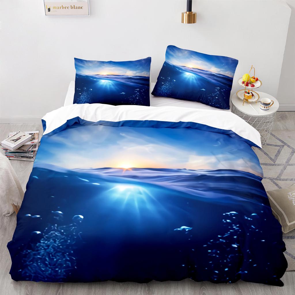 Sea Wave Duvet Covers Beach Rainbow Bedding Collection Seaside Comforter Cover QueenKingFullTwin Size Quilt Cover For Girls Boys