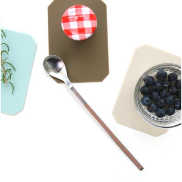 French Blanc ceramic color long spoons (2 types, 1 set), Cream, Mocha, Korean popular tableware