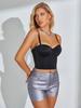 Rose Beauty A  Solid Crop Corset Cami Top