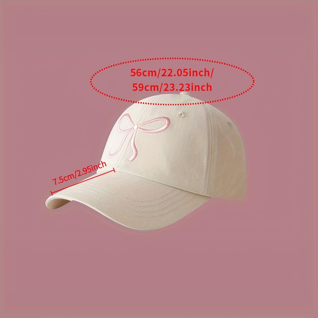 1 Stück Verstellbare Niedliche Schleife Baseballkappe - Süßes und Romantisches Rosa Design, Hergestellt aus Leichtem Polyester, Partnerhut mit Weichem Oberteil