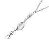 Women Retractable Badge Reel Lanyard with ID Card Holder Necklace Name Badge Holder Lanyard Stainless Steel Beaded Chain