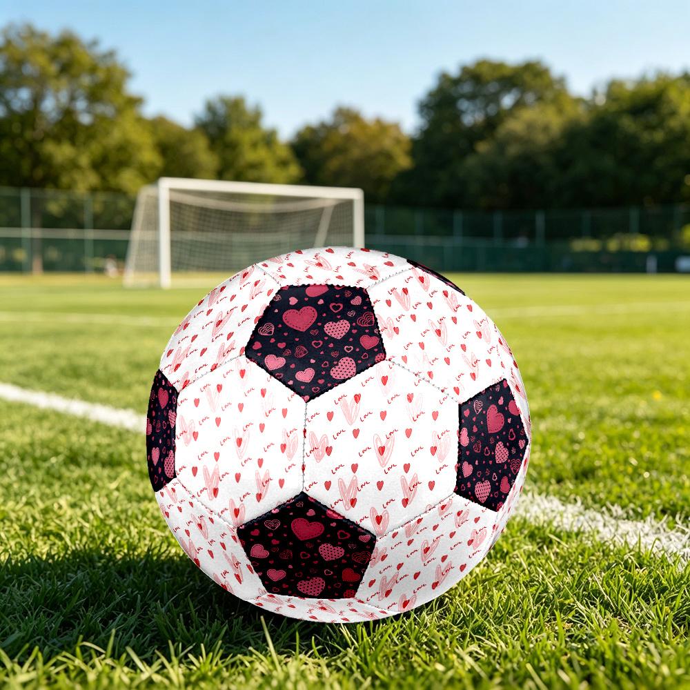 1PC Love Hearts Heart Soccer Ball Size 5 Football Machine Sewn Indoor/Outdoor Universal Football A2
