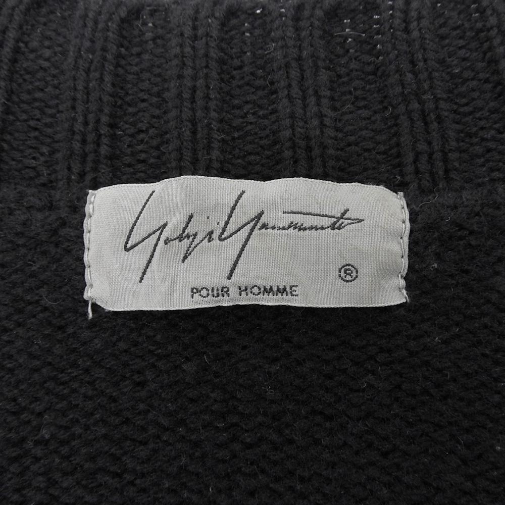 Yohji Yamamoto POUR HOMME It's Always Too Late Knit Wool Cardigan, Men's, Black, Size 3, HK-K86-190 Tops 3 blackUsed