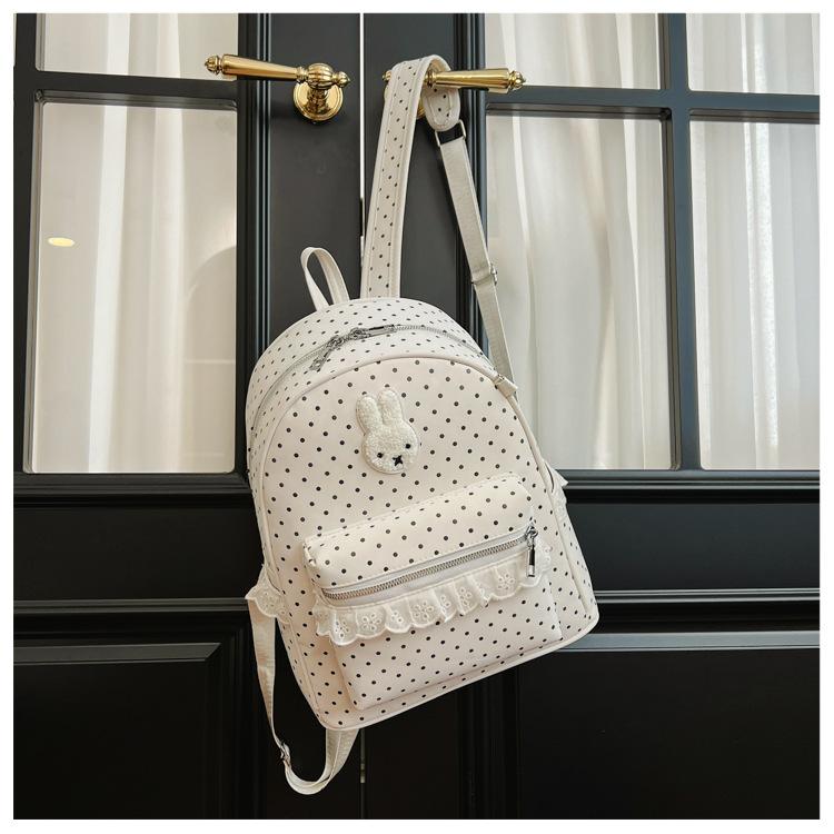 

Sweet and Adorable Double-shoulder Bag for Girls, High School Appearance, Light-hearted Schoolbag, Fresh and Cute Backpack without pendant бежевий