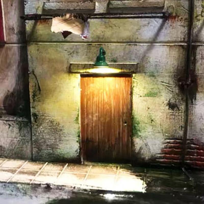 5Pcs Classic Wall Mount Lamps Street Lamp Model Making Railroad Model Park Lamps