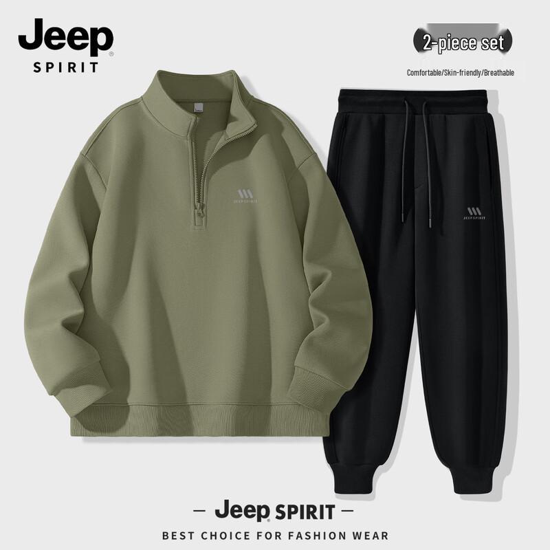 JEEP SPIRIT Men s 2025 Trendy Loose Sportswear Set M