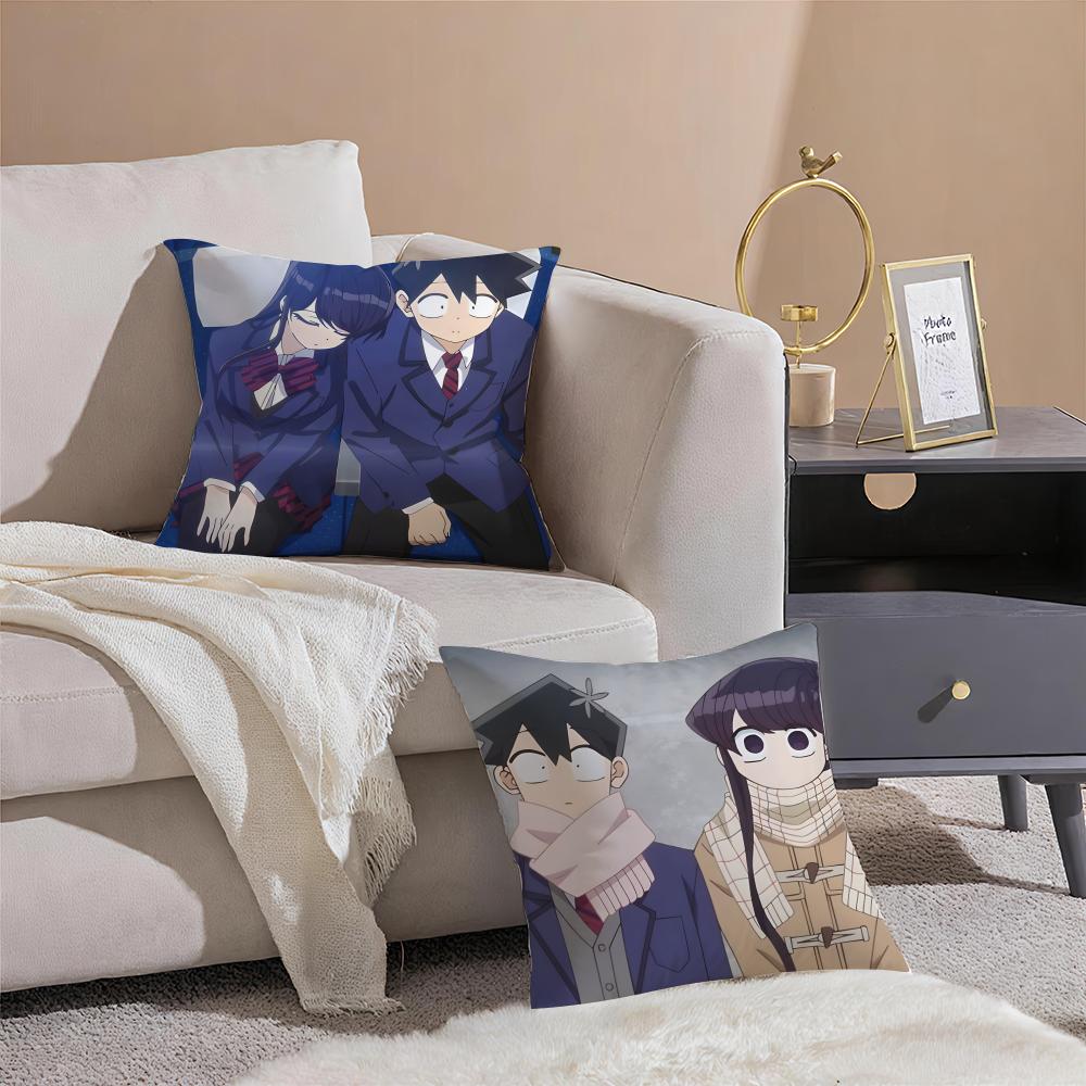 KKomi Cant Communicate Cushion Cover Pillowcase Short Plush Invisible Zipper Room Sofa Cushion Cover