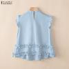 ZANZEA Canottiere Casual da Donna Girocollo Monocolore Ampi Senza Maniche