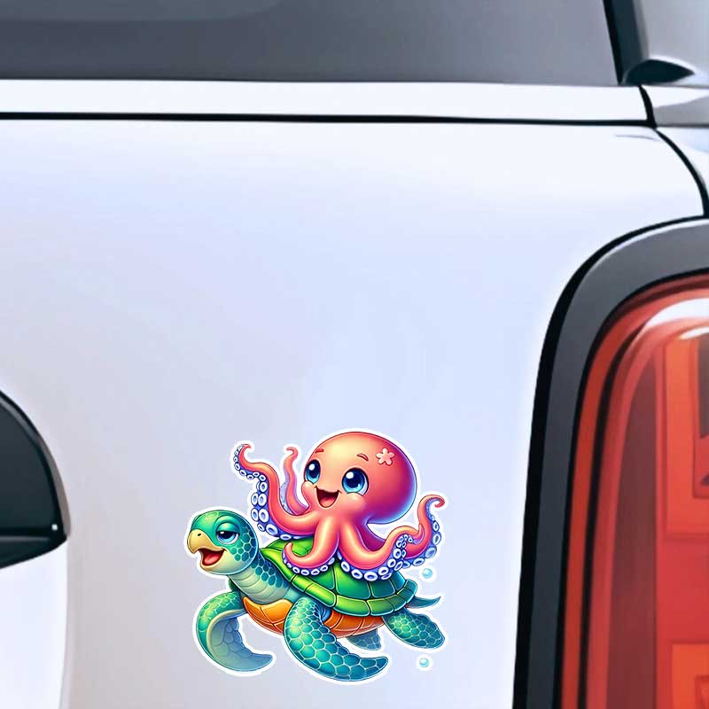 Cute Octopus Car Sticker Vinyl Decal Waterproof Rear Window Motorcycle Camper Bumper Truck Laptop Decoration TM388