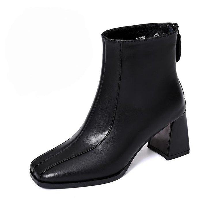 2025 Autumn New French Thin Boots Women's Winter Height Increase Thin Short Boots Temperament with Skirt Velvet High Heel Boots