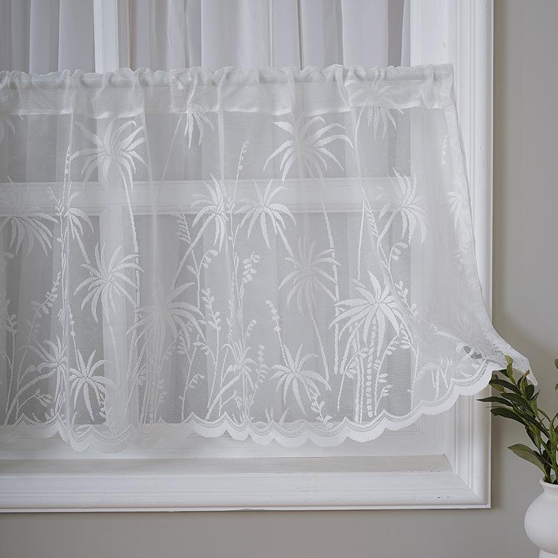 

White lace curtain short curtain door curtain half curtain kitchen bedroom small curtain 1