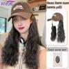 Hat Wig Female Long Hair One Piece Female Fashion Lazy Slightly Curly Hair Baseball Cap Wig Full Head Cover