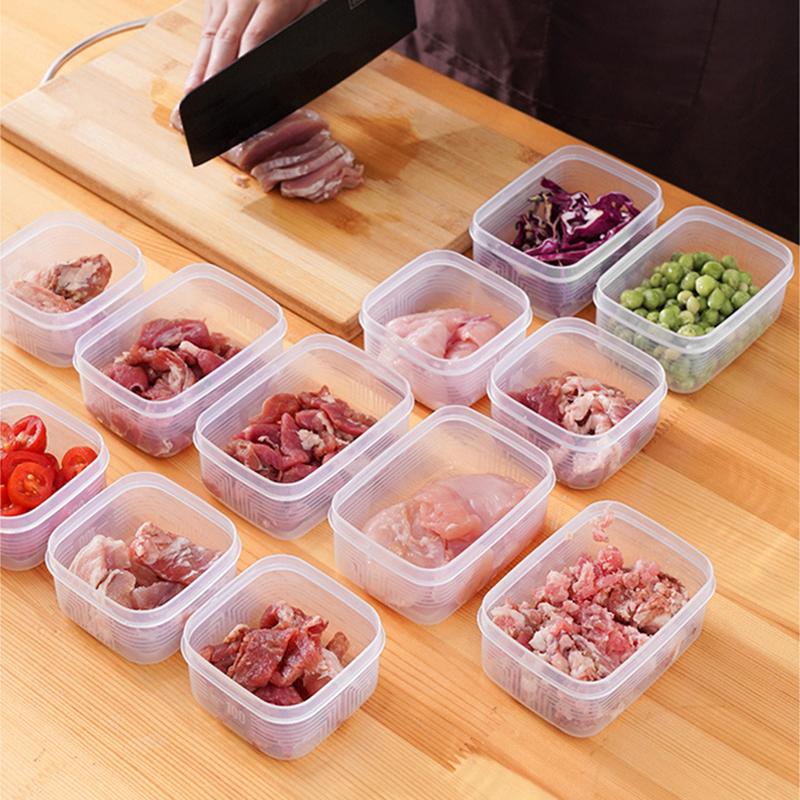 Transparent Plastic Preservation Box With Lid Refrigerator Crisper Food Containers Microwave Oven Safe Seal Food Storage Box
