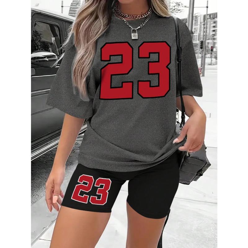 Women's summer suit with printed shorts set, street style, summer home and casual wear two-piece set