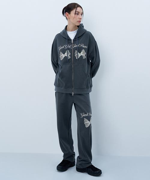 NCOVER Ribbon Wide Pigment Pants Charcoal