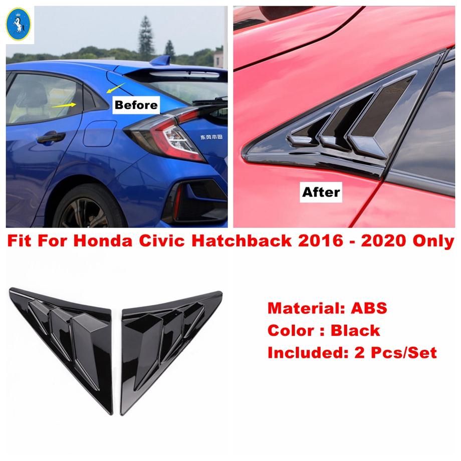 Auto Heckscheibenlamellen Jalousie Seitenlüftung Dekopaneel Abdeckung Zierleiste ABS Zubehör für Honda Civic Hatchback Limousine 2016 -