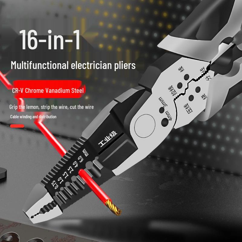 Multi-Function Electrician's Wire Stripper and Crimping Pliers
